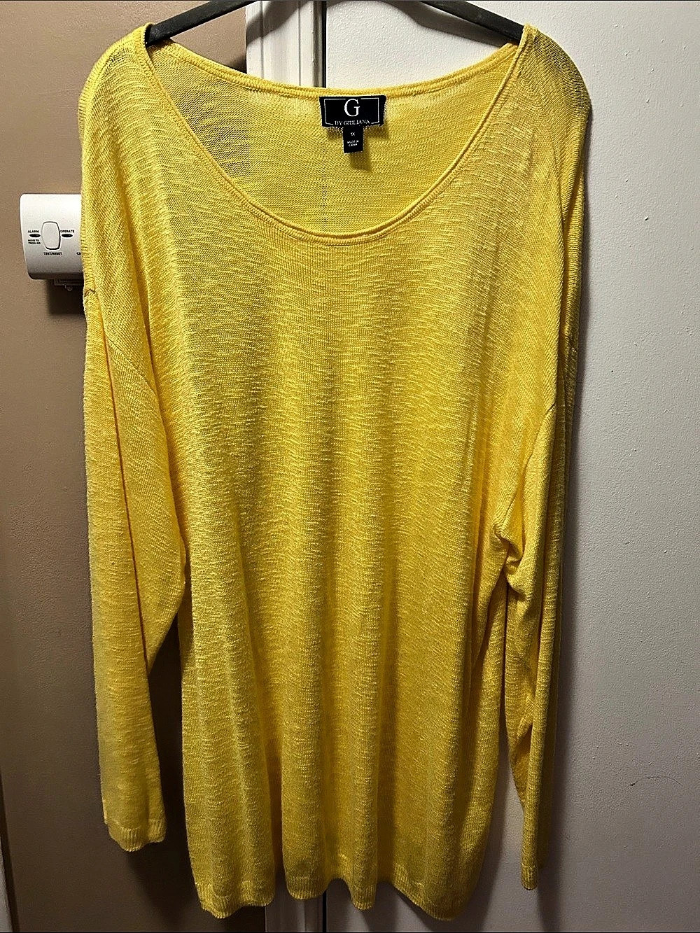 G by Giuliana Long Sleeve sweater Top in Yellow Size 1X Like New